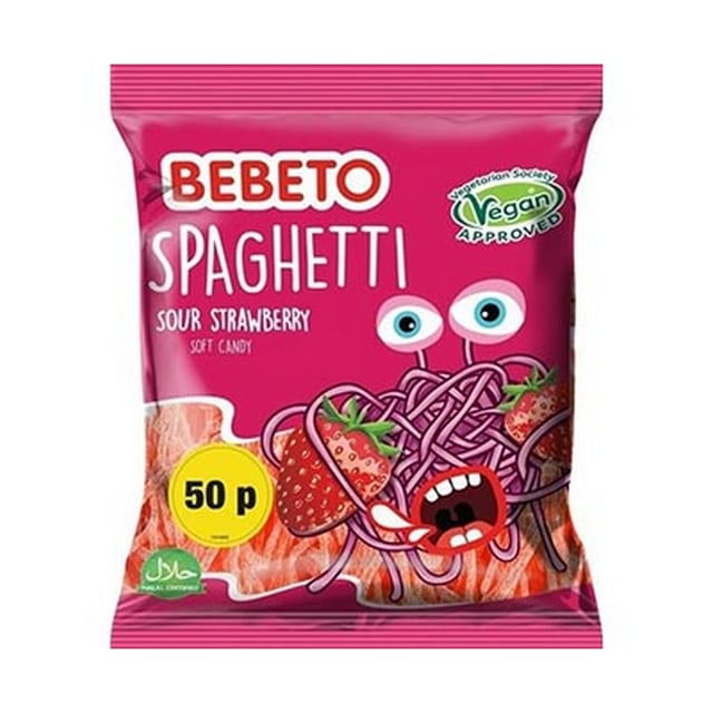 Bebeto Spaghetti Sour Strawberry 80G
