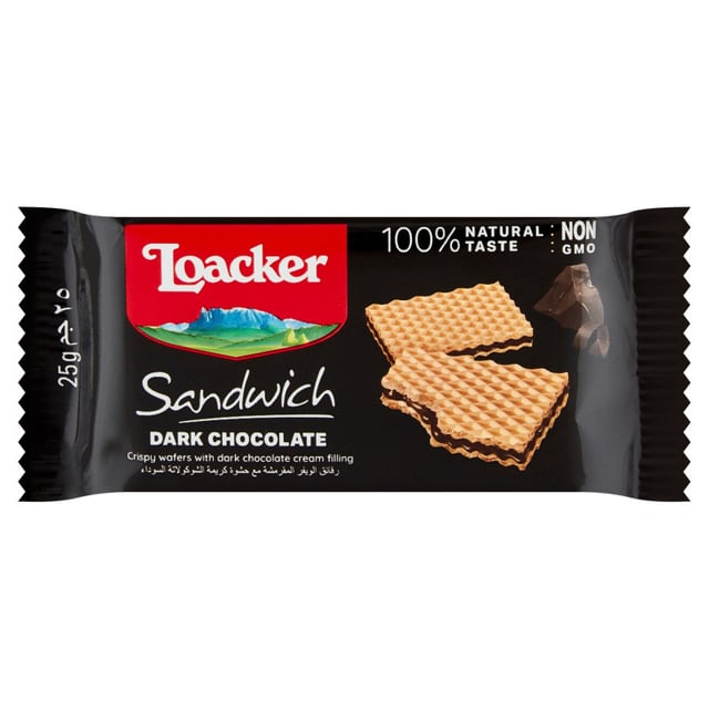 loacker sandwich dark chocolate 25g