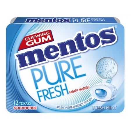 Mentos gum 12pcs blister pure fresh mint