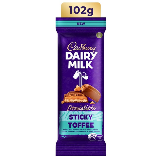 Cadbury dairy milk sticky toffee 102g