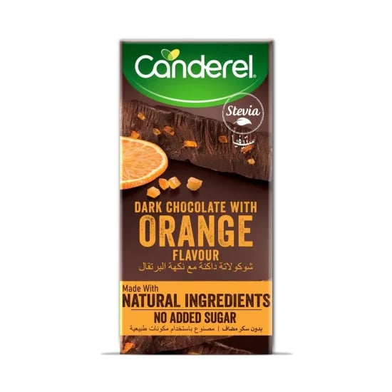 Canderel dark orange chocolate bar 75g
