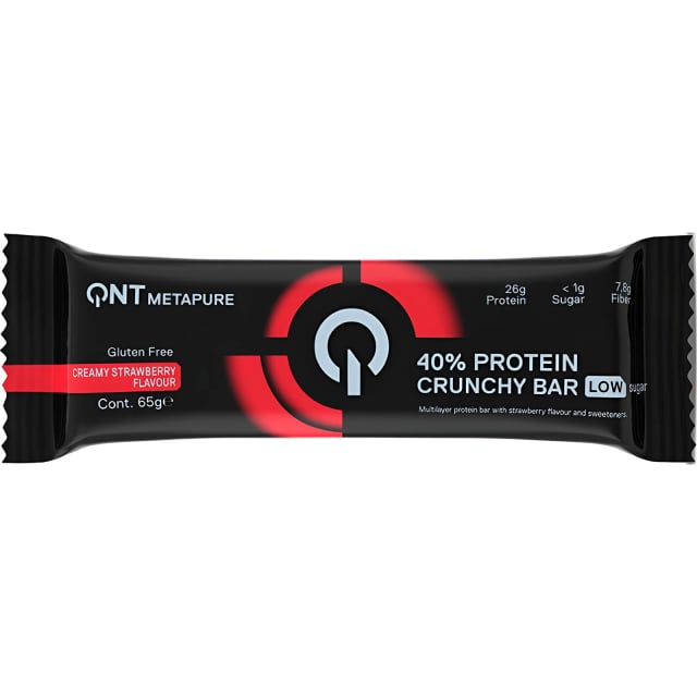 Qnt protein crunchy bar  creamy strawberry 65g