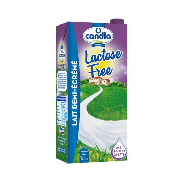 Candia Lactose Free Lait Demi-Ecreme 1L