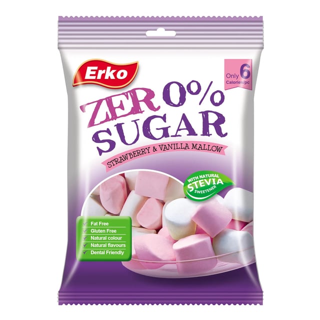 Erko sugar free mallow pink and white 60g