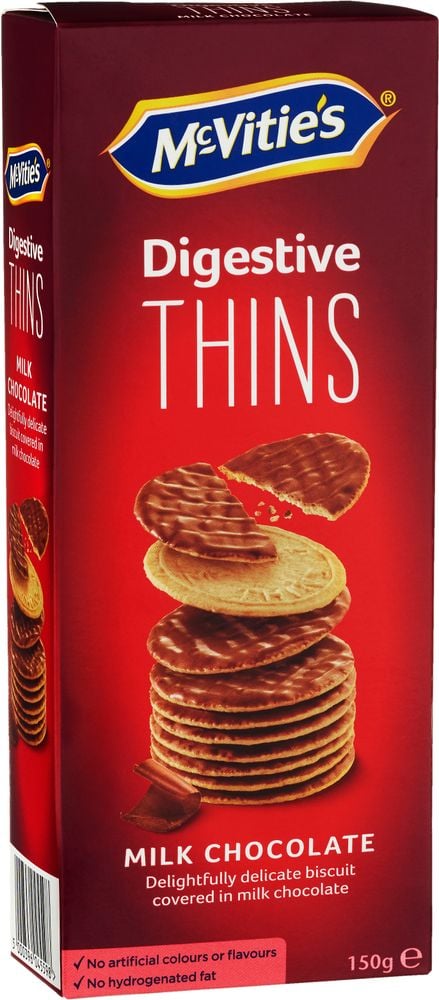 Mcvities Thins Milk Chocolate 150G
