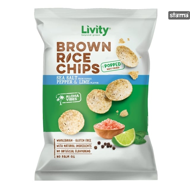 Livity Rice Chips Sea Salt Pepper&Lime 60g
