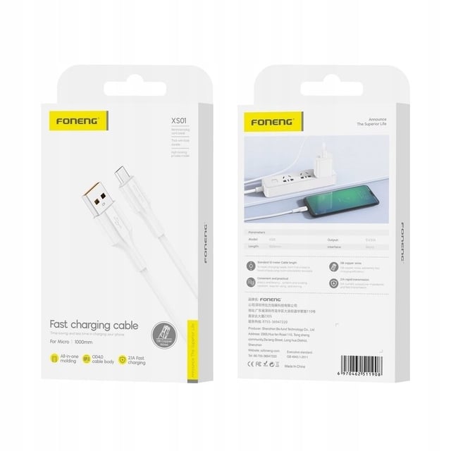 foneng xs01 cable micro/ usb
