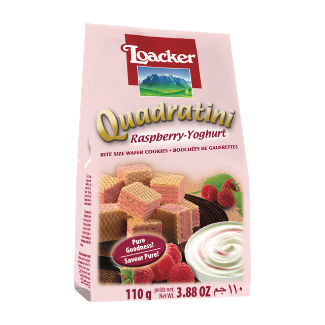 loacker quadratini raspberry yogurt 110g