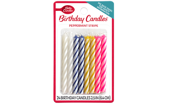 Pepper Mint Stripe Birthday Candles