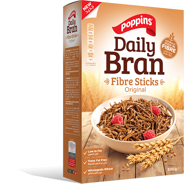Poppins Daily Bran Fibre Sticks Original 500G