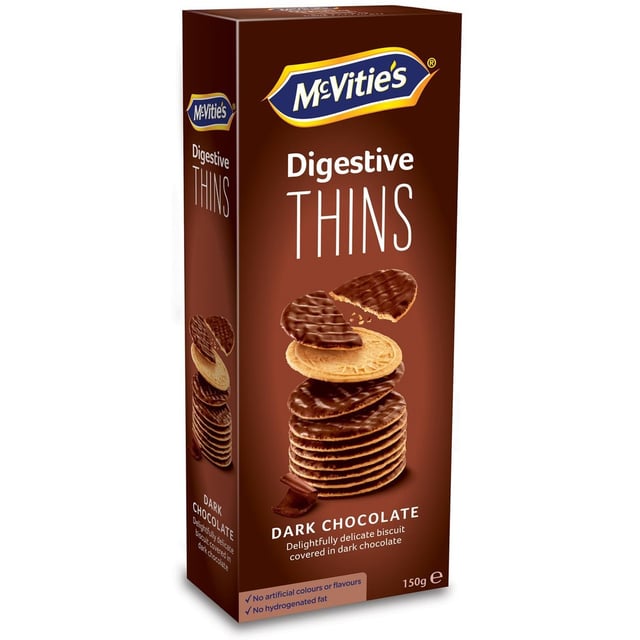 Mcvities Thins Dark Chocolate 150G