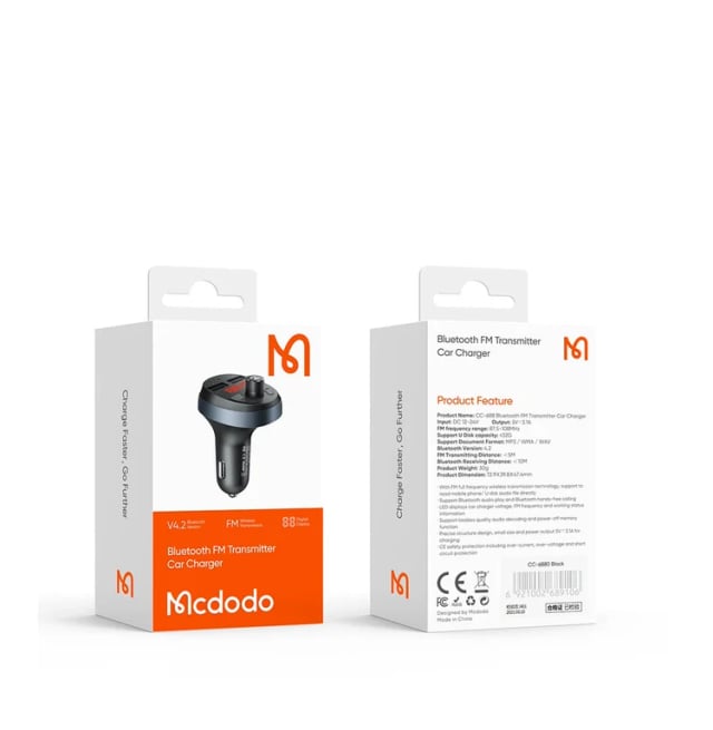 Macdodo bluetooth fm transmitter car charger cc-68