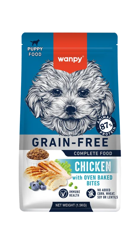 wanpy grain free dry food for puppy chicken 1.5k