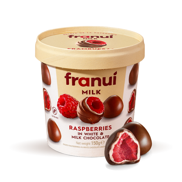 Franui raspberry in white and milk chocolate 150g