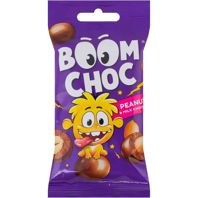 boom choc peanut milk chocolate 45g