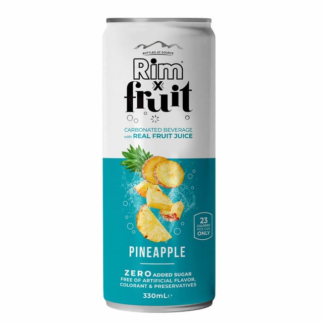 rim xfruit carbonated beverage pineapple 330ml