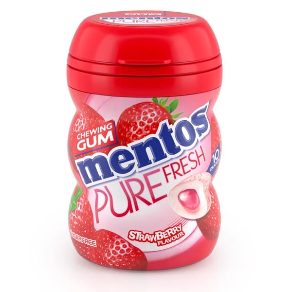 Mentos Pure Fresh Sugar Free 10 Pcs Strawberry 14.