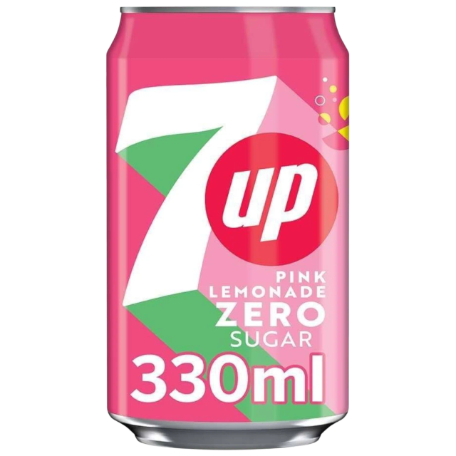 7UP ZERO PINK LEMONADE 330ML