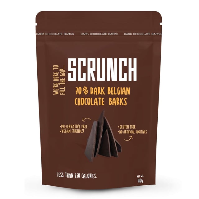 scrunch 70%dark belgian chocolate 35g
