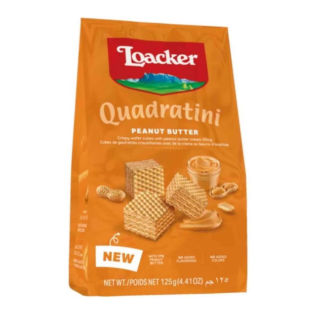 Loacker quadratini peanut butter 125g