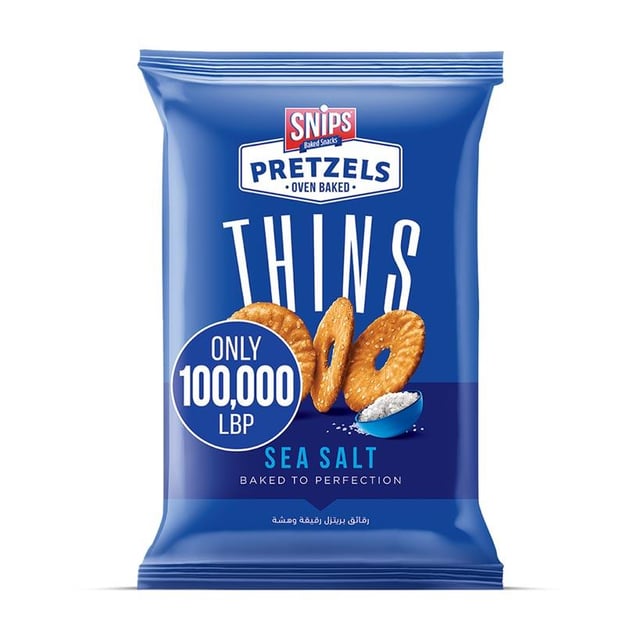 snips pretzels thins sea salt 35g