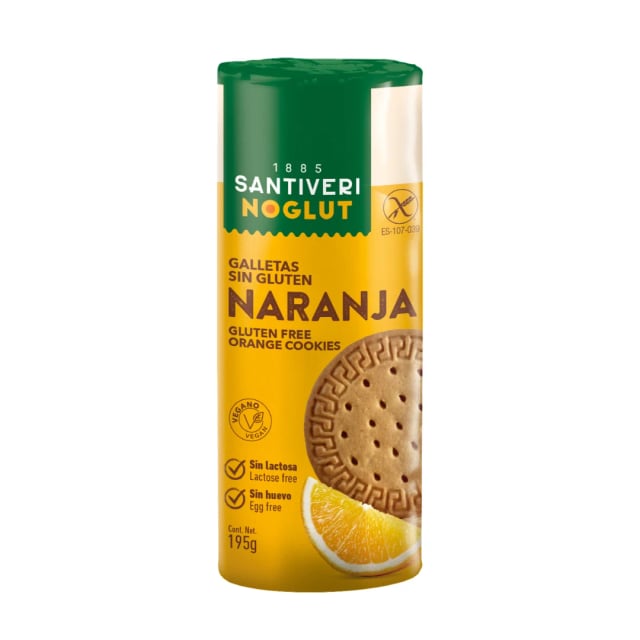 Santiveri Noglut Gluten Free Dig Bisc Orange 195g