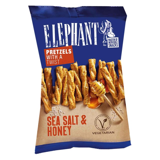 Elephant Pretzels With A Twist Sea Salt & Honey 70