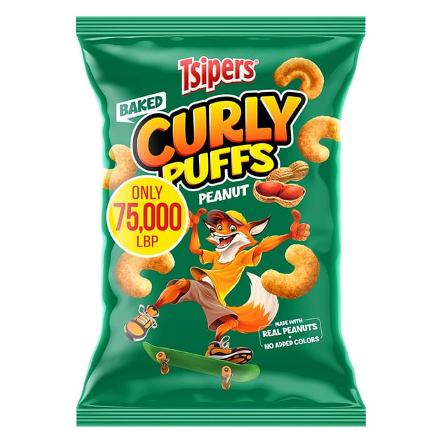 Tsipers Curly Puffs Peanut 150g