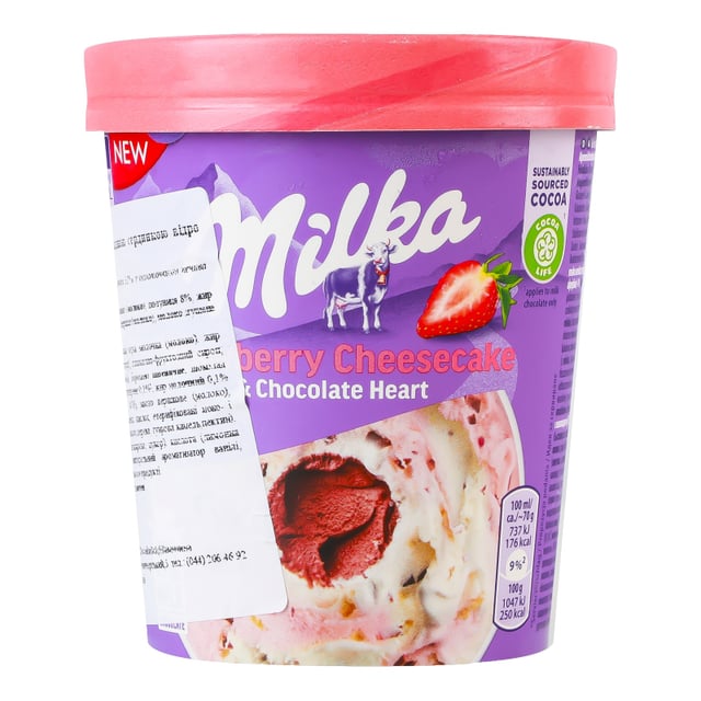 Milka ice cream Strawberry cheesecake & chocolate