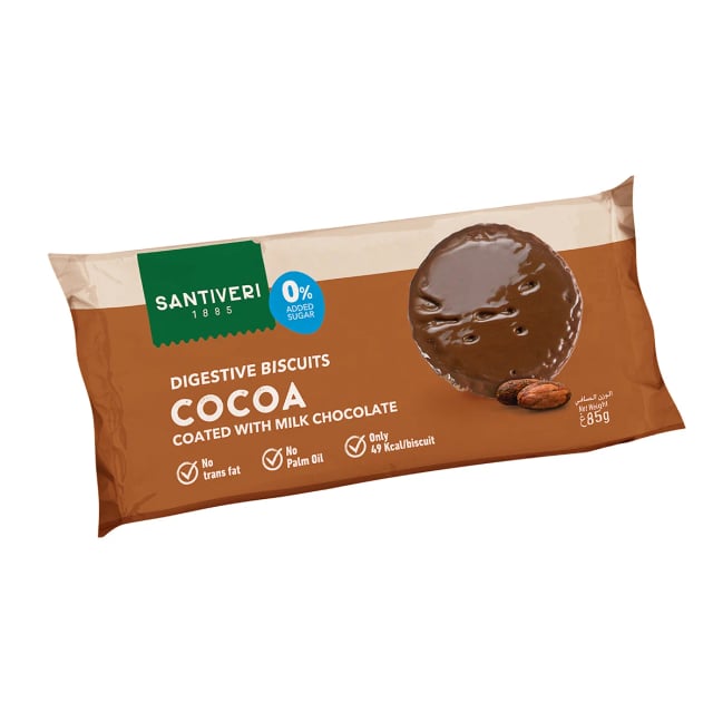 Santiveri 0% Sugar Cocoa Coated Milk Chocolate 85G