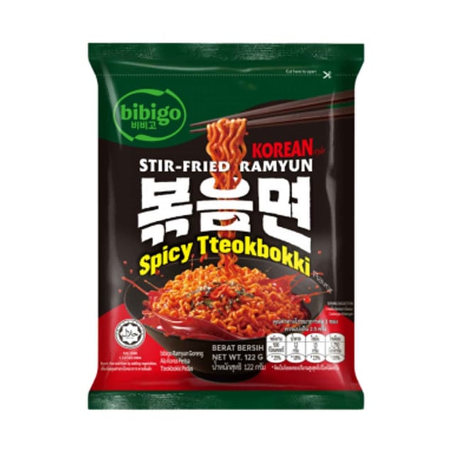 Bibigo Ramyun noodles spicy tteokbokki 122g